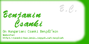 benjamin csanki business card